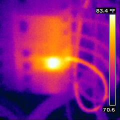 Thermal image showing electrical issue