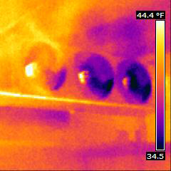 Thermal image of improperly operating freezer
