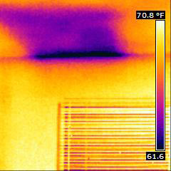 Thermal Image of a Moisture instrusion above a window